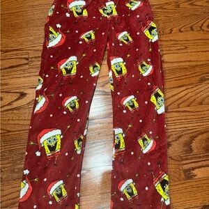 Red SpongeBob Holiday Pajama Pants